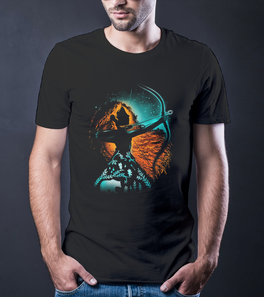 Brave Merida Silhouette With Bow And Arrow T-Shirt