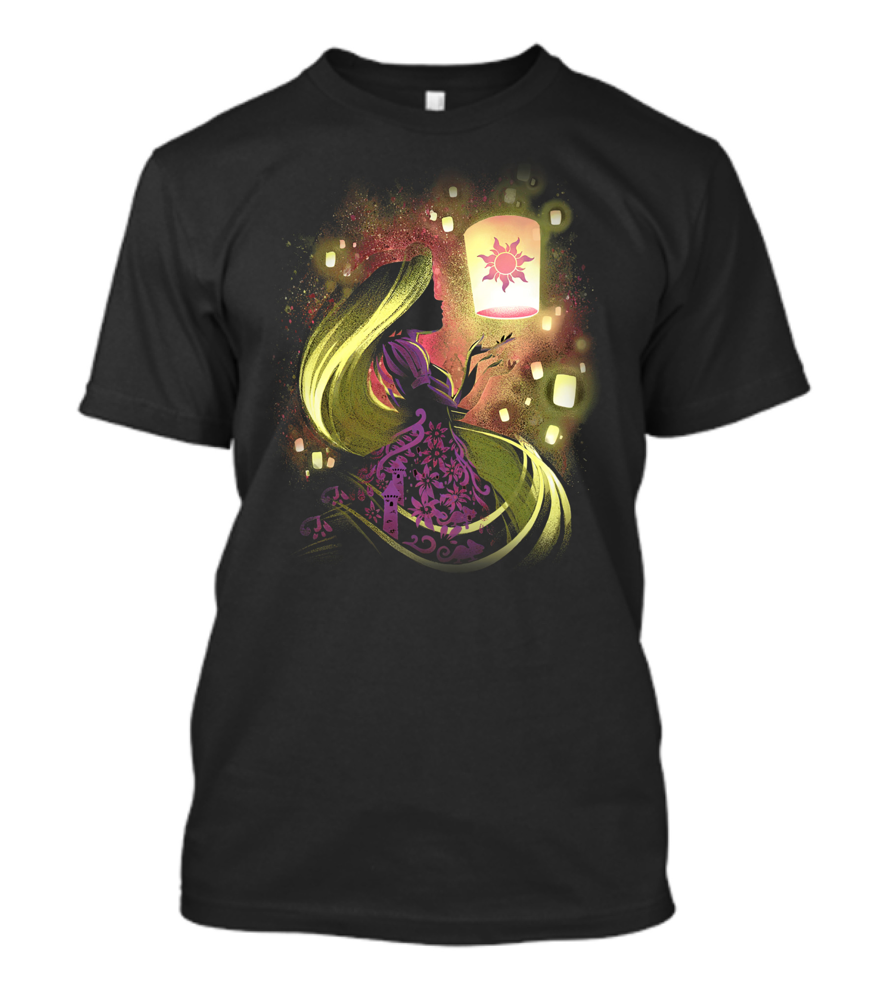Rapunzel Lanterns And Golden Hair With Sun T-Shirt