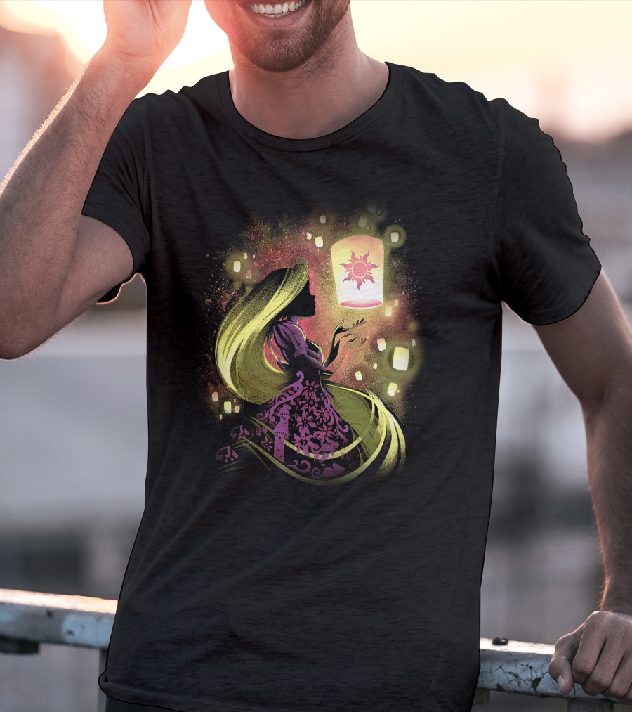 Rapunzel Lanterns And Golden Hair With Sun T-Shirt