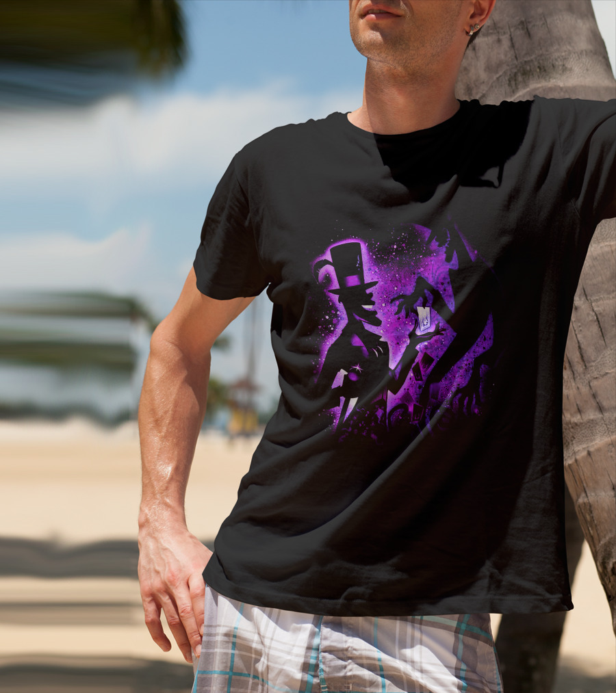 Dr. Facilier Shadow Silhouette Purple Magic Card Tarot T-Shirt