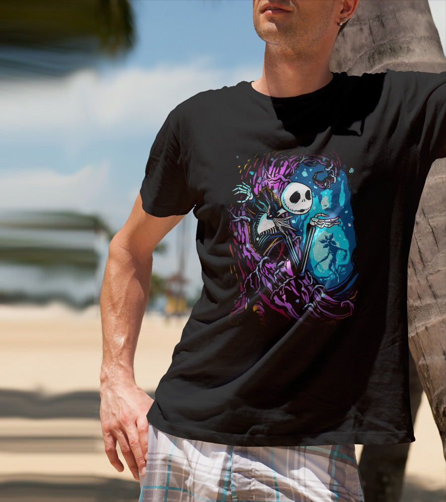 Jack Skellington Night Sky Fantasy Scene T-Shirt
