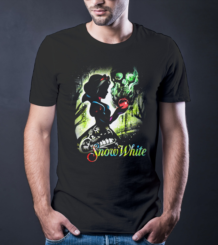 Snow White Silhouette With Apple And Skull T-Shirt