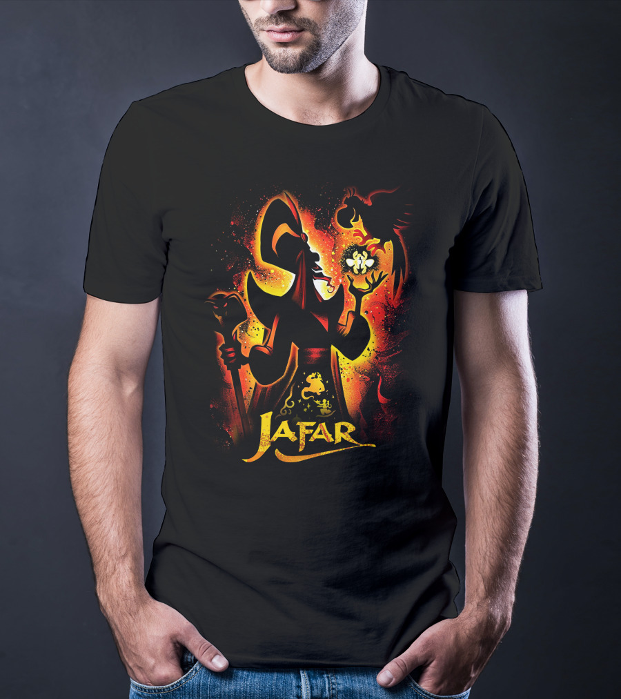 Jafar And Iago With Genie Lamp Silhouette T-Shirt
