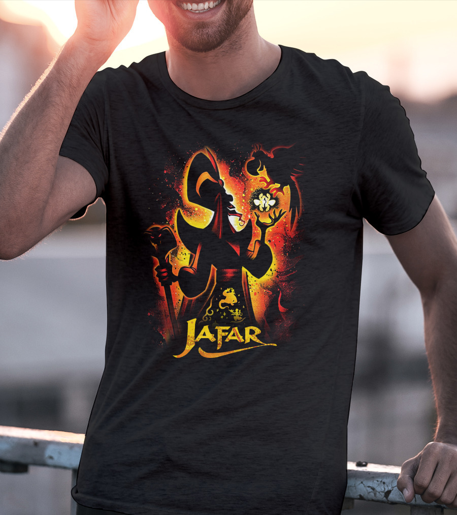 Jafar And Iago With Genie Lamp Silhouette T-Shirt