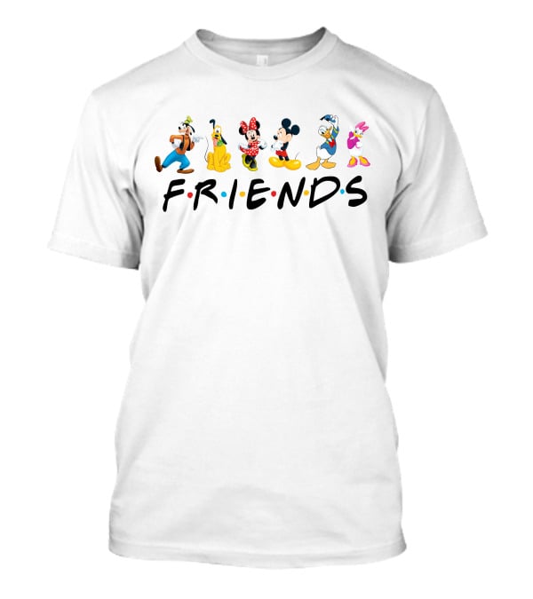 Disney Friends Mickey Minnie Donald Daisy Pluto Goofy T-Shirt