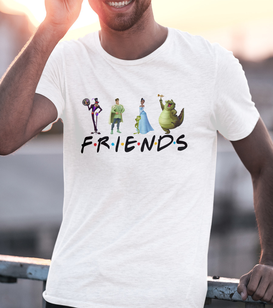 Friends Tv Show Style Princess And The Frog Characters T-Shirt
