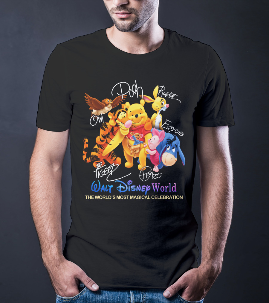 Walt Disney World Pooh Tigger Piglet Eeyore Rabbit Owl The World's Most Magical Celebration T-Shirt