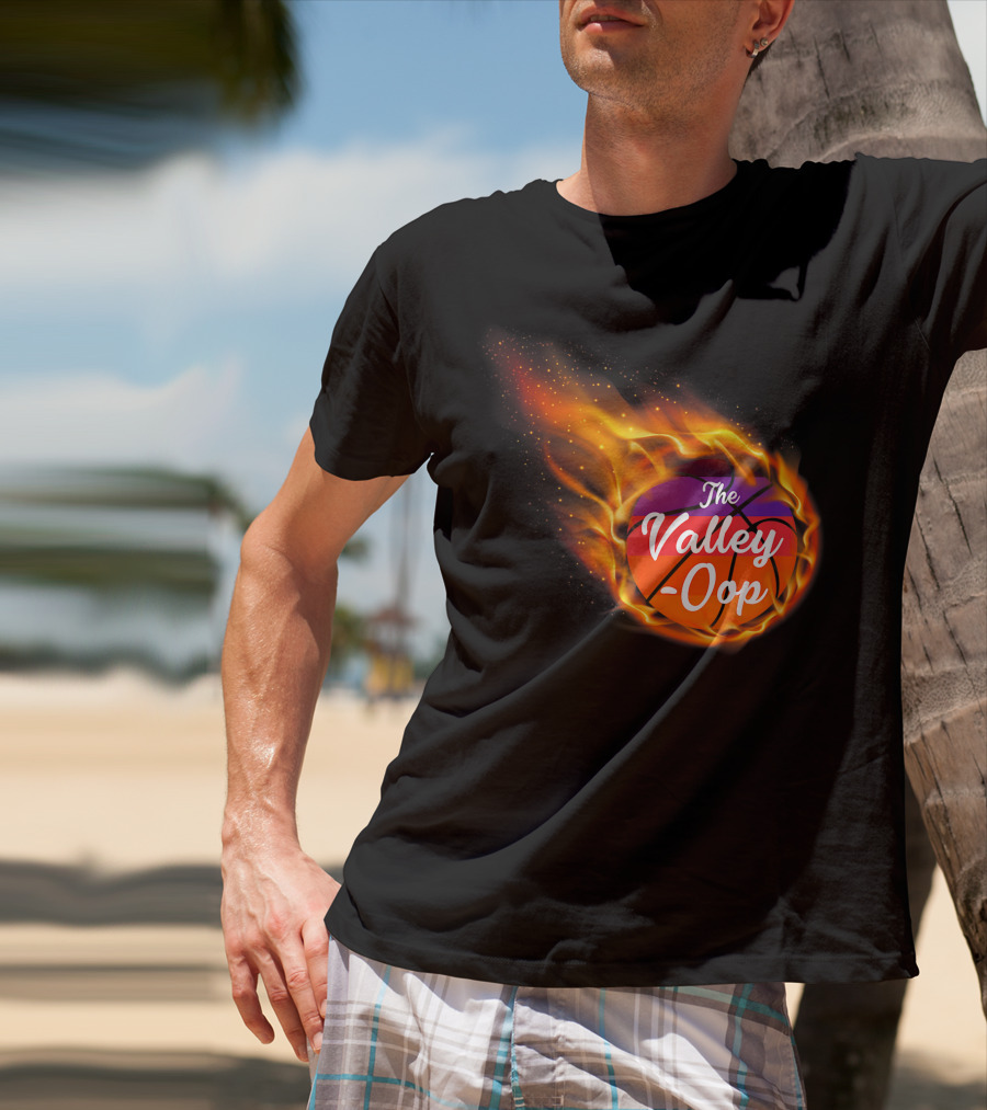 Phx The Valley-Oop Basketball Flame Style T-Shirt