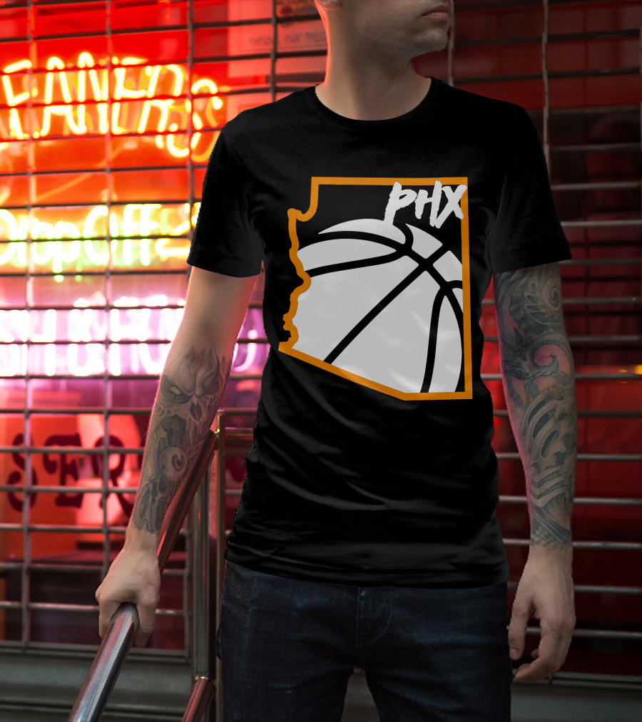 Phx Basketball Arizona Outline Style T-Shirt