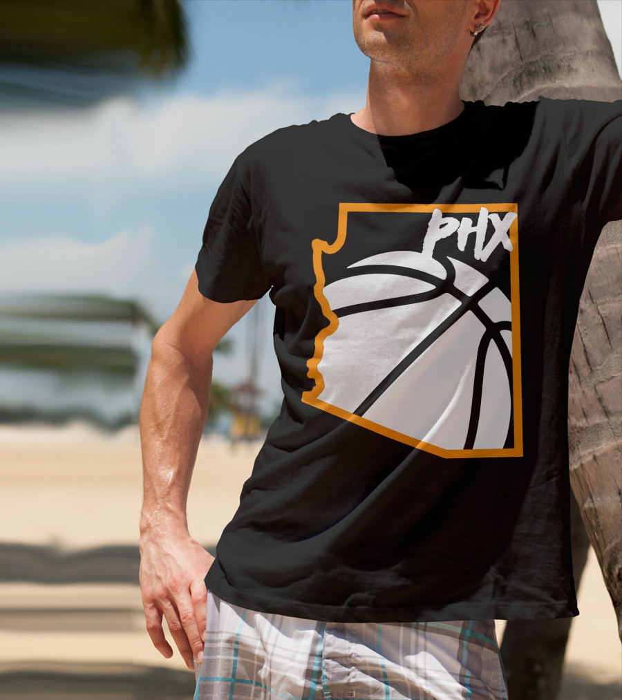 Phx Basketball Arizona Outline Style T-Shirt