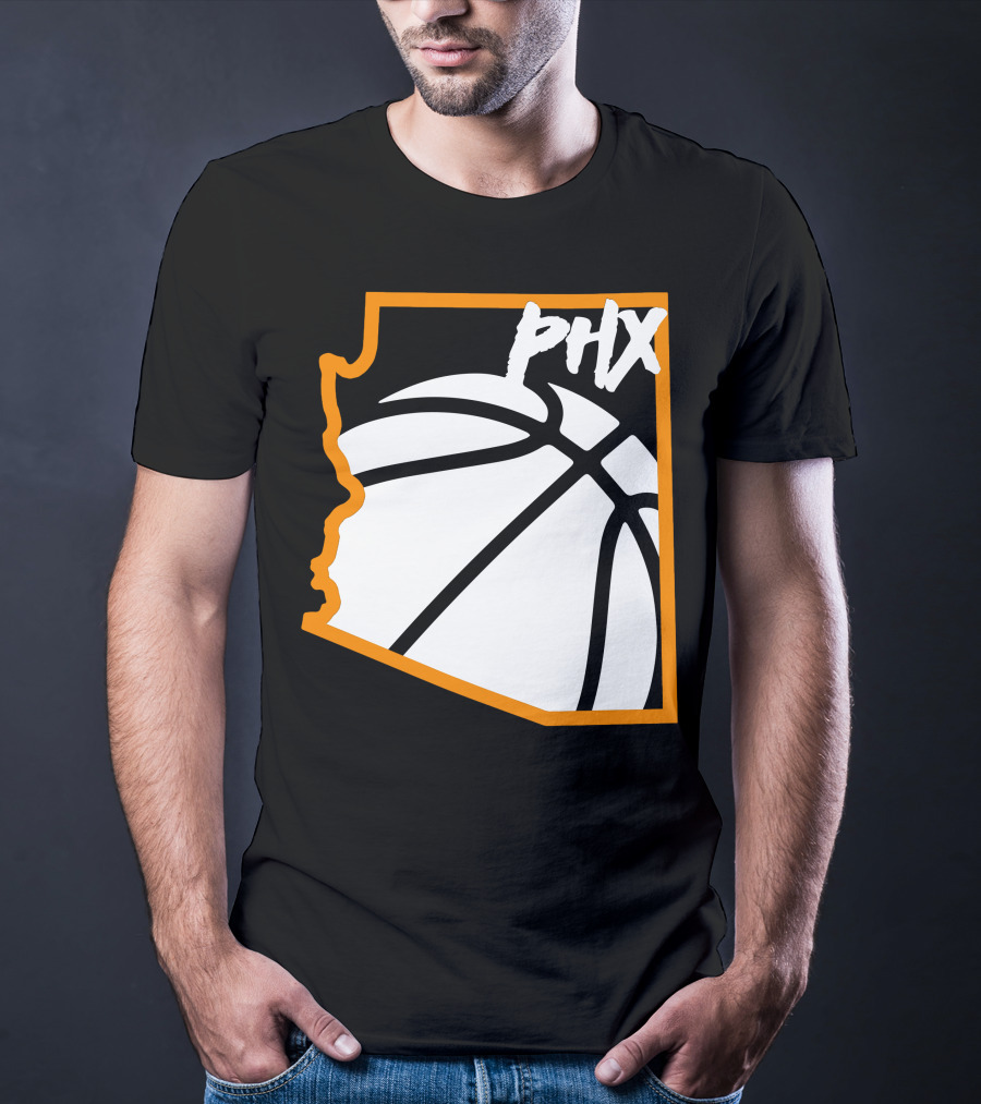 Phx Basketball Arizona Outline Style T-Shirt