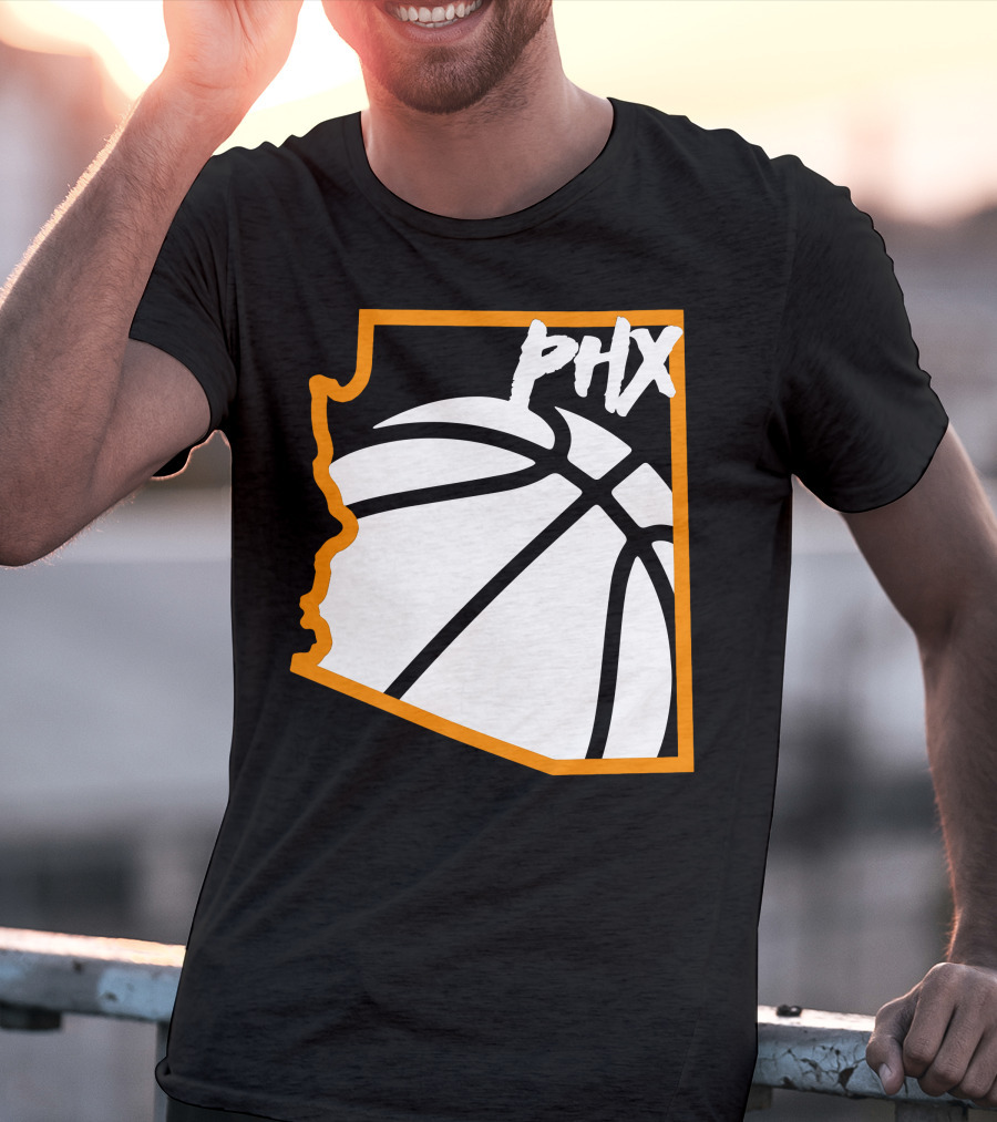Phx Basketball Arizona Outline Style T-Shirt