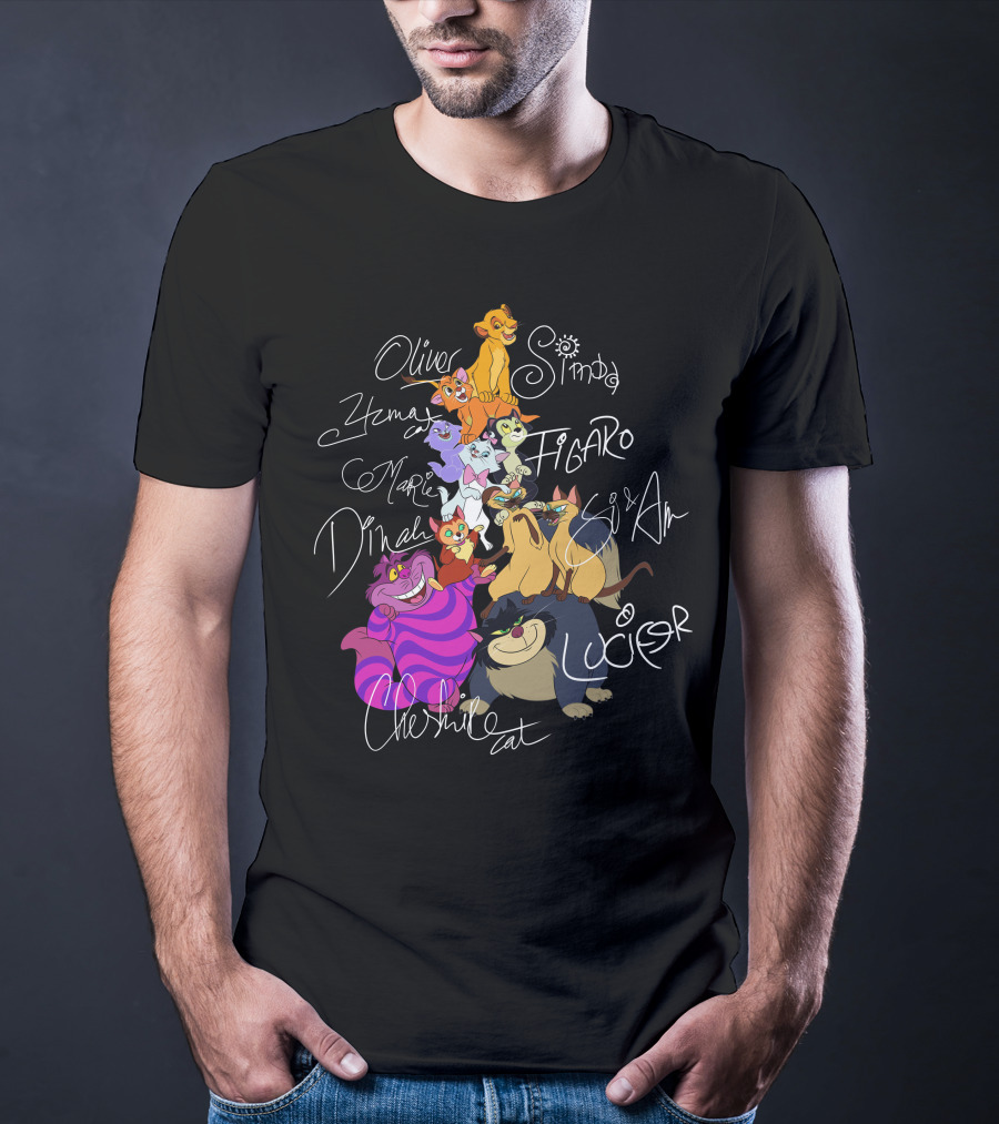 Oliver Simba Marie Figaro Cheshire Cat Yzma Dinah Lucifer Si And Am T-Shirt