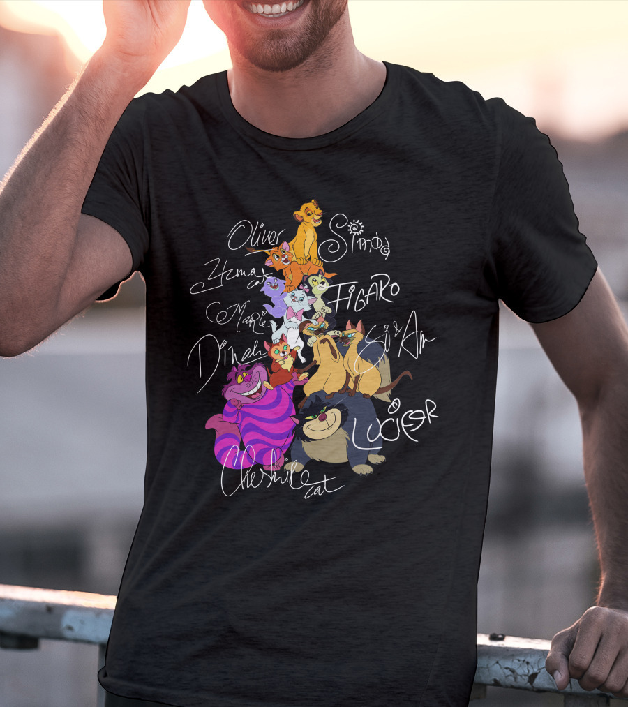 Oliver Simba Marie Figaro Cheshire Cat Yzma Dinah Lucifer Si And Am T-Shirt