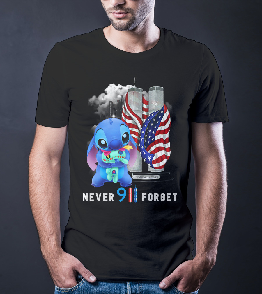 Never Forget Stitch 9/11 Tribute T-Shirt
