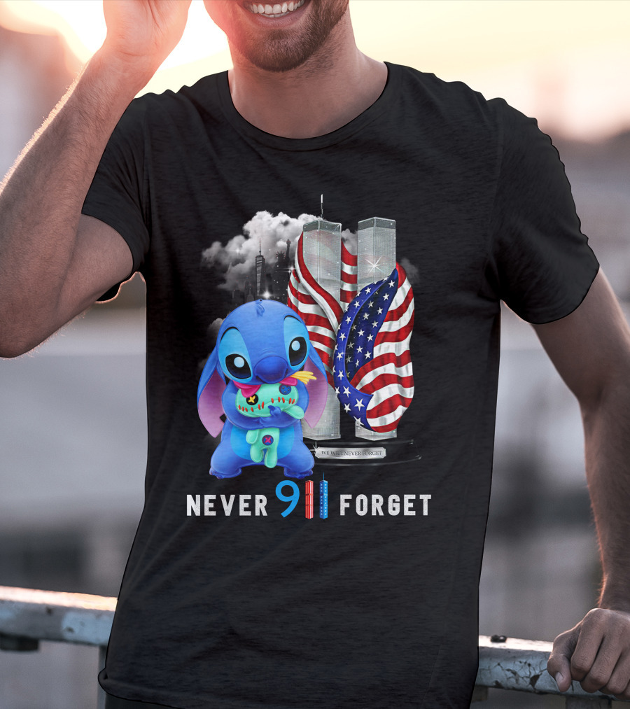 Never Forget Stitch 9/11 Tribute T-Shirt