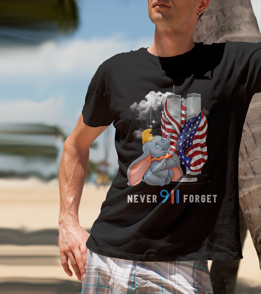 Never Forget Dumbo 9/11 Twin Towers Memorial T-Shirt