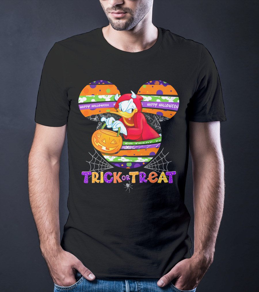 Donald-D Trick Or Treat Happy Halloween Mickey Ears T-Shirt