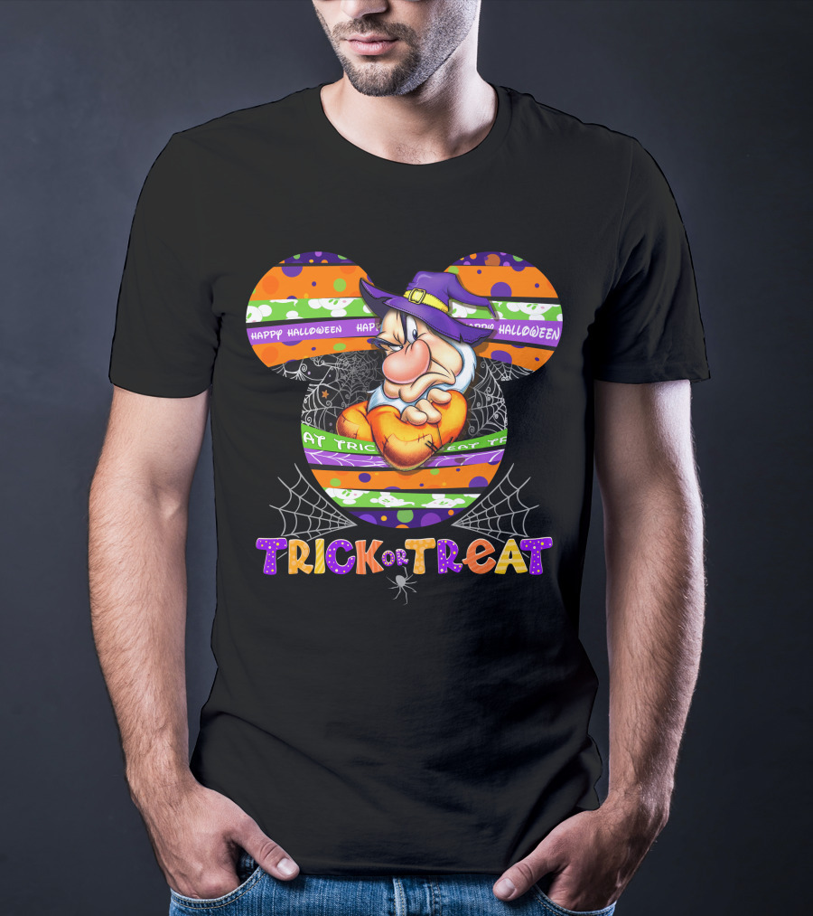 Grumpy-D Happy Halloween Trick Or Treat Mickey Ears Halloween Hat Theme T-Shirt