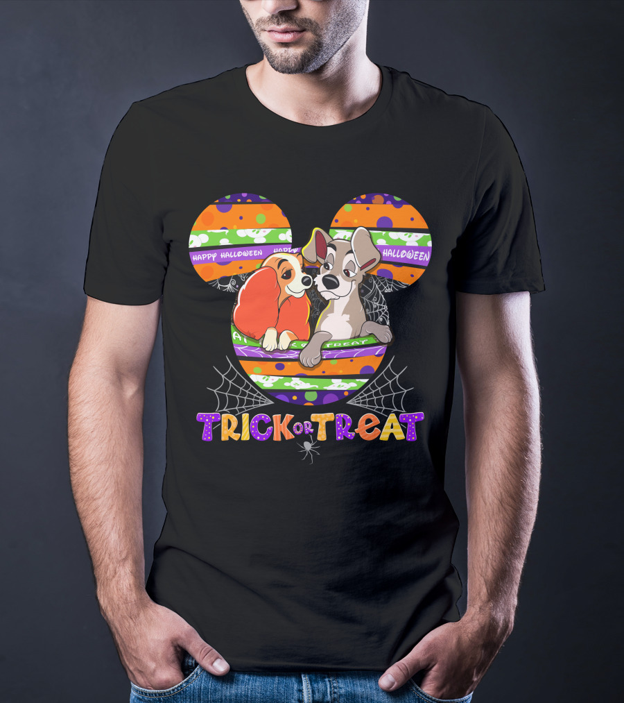 Trick Or Treat Lady And The Tramp Happy Halloween T-Shirt