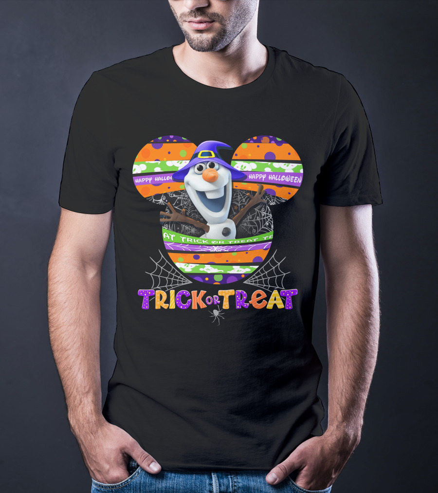 Olaf Halloween Mickey Ears Trick Or Treat Happy Halloween T-Shirt