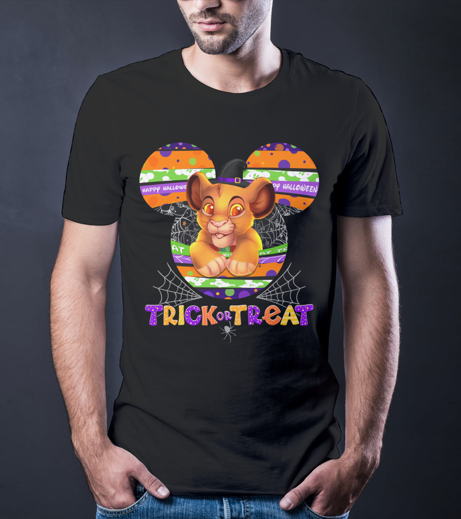 Trick Or Treat Simba Halloween Happy Halloween Mickey Mouse T-Shirt