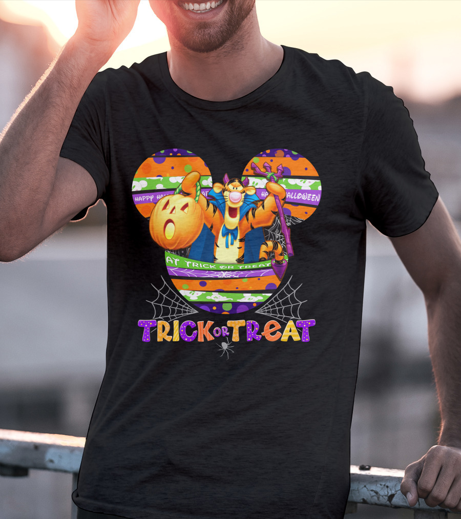 Tigger Trick Or Treat Halloween Mickey Ears T-Shirt
