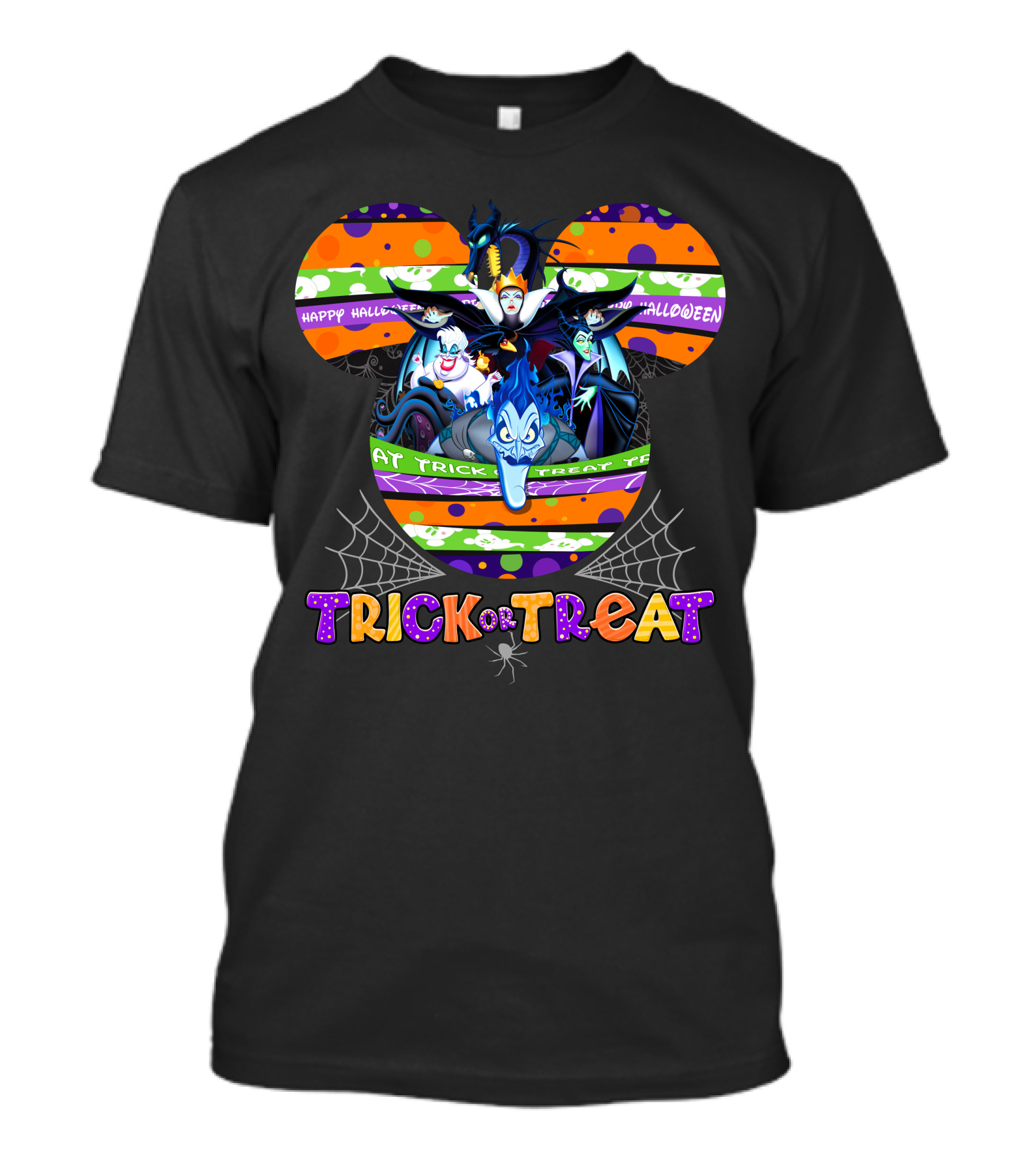 Trick Or Treat Happy Halloween Disney Villains Mickey Ears T-Shirt