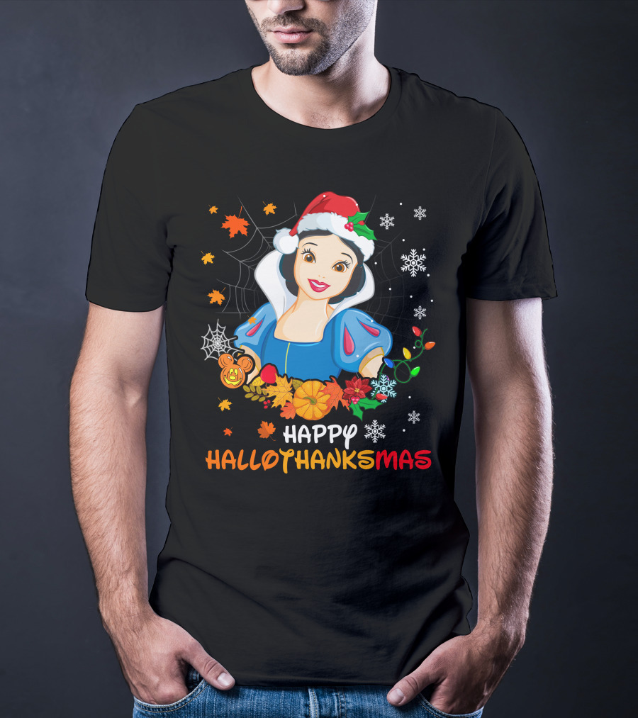 Happy Hallothanksmas Snow White Holiday Fusion T-Shirt