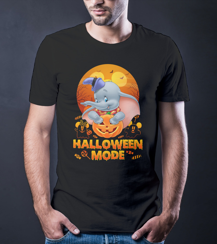 Dumbo Halloween Mode Pumpkin Ghosts Candy Bats Cartoon Magic T-Shirt