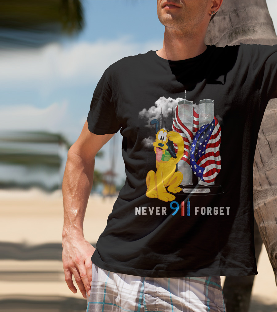 Never 9 11 Forget Pluto Twin Towers Memorial Tribute T-Shirt