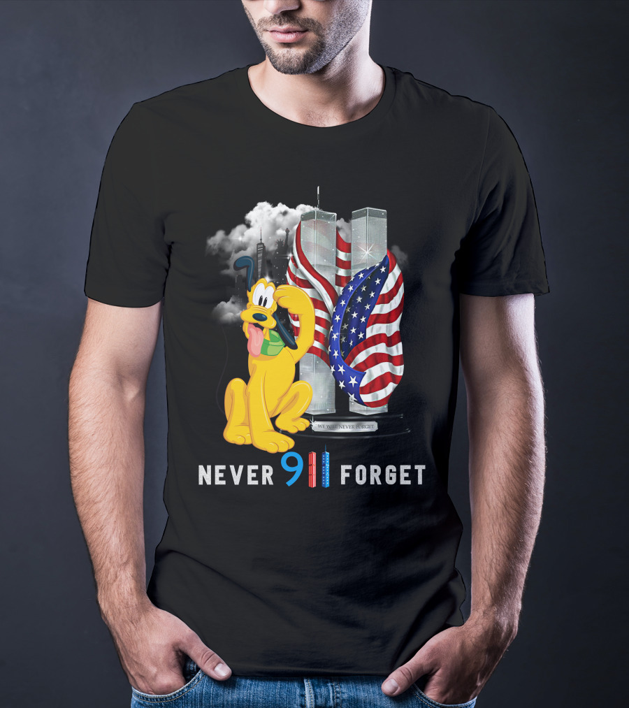 Never 9 11 Forget Pluto Twin Towers Memorial Tribute T-Shirt