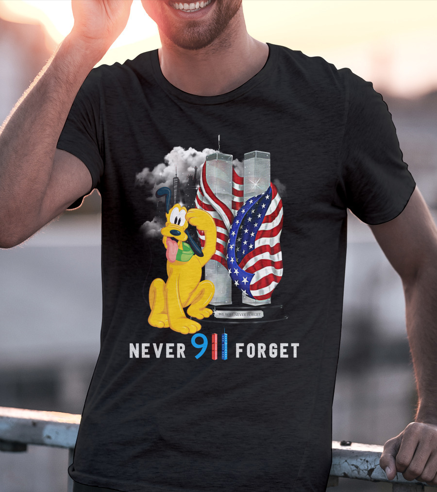 Never 9 11 Forget Pluto Twin Towers Memorial Tribute T-Shirt