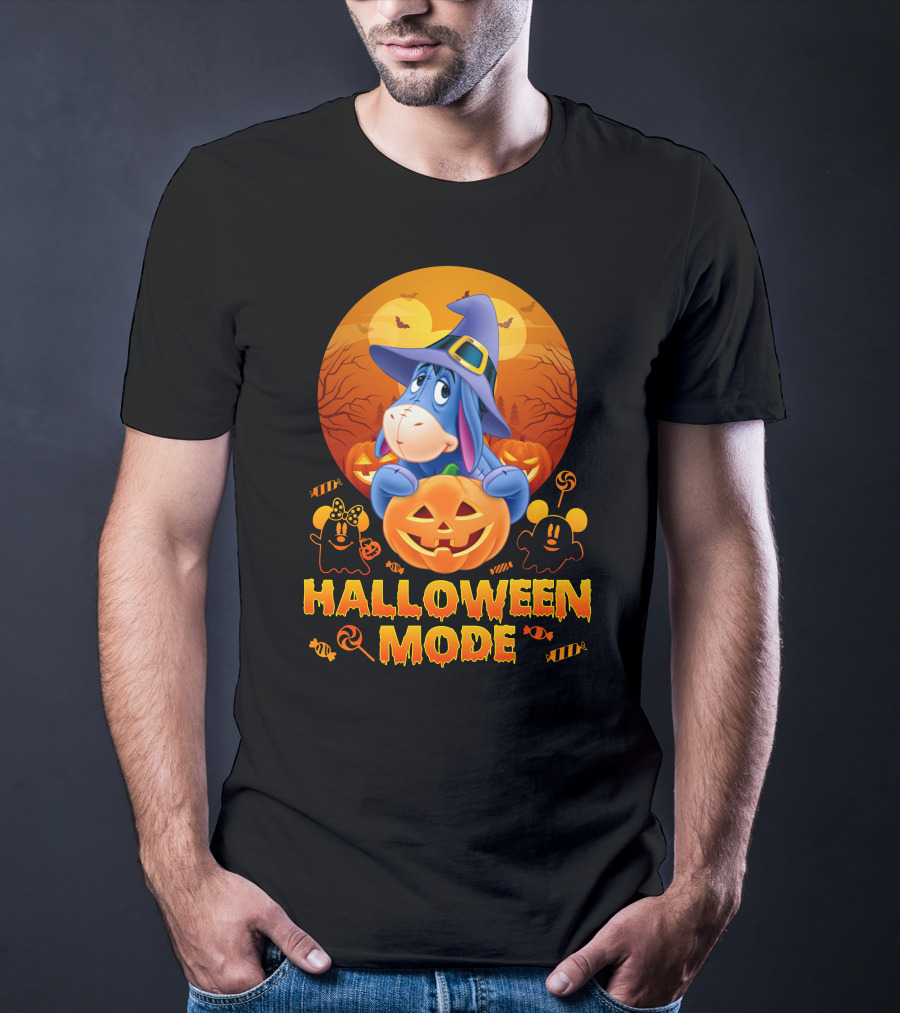 Eeyore Halloween Mode Pumpkins And Candy T-Shirt