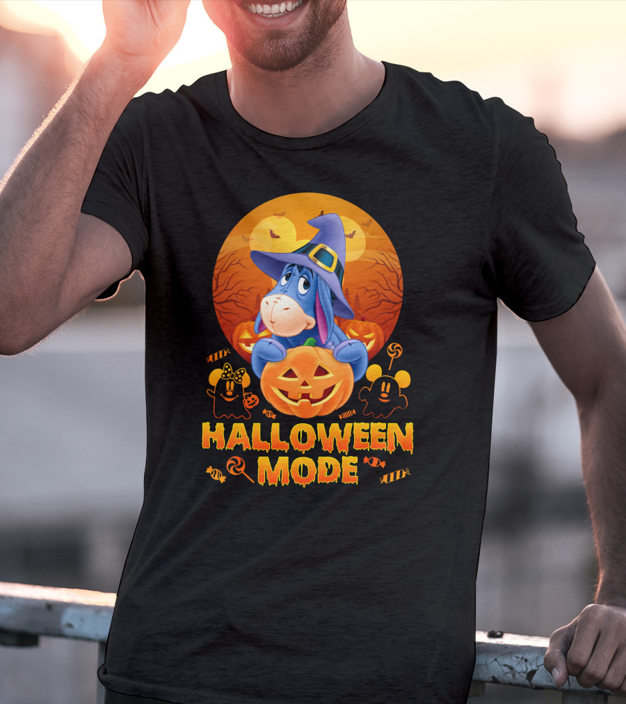 Eeyore Halloween Mode Pumpkins And Candy T-Shirt