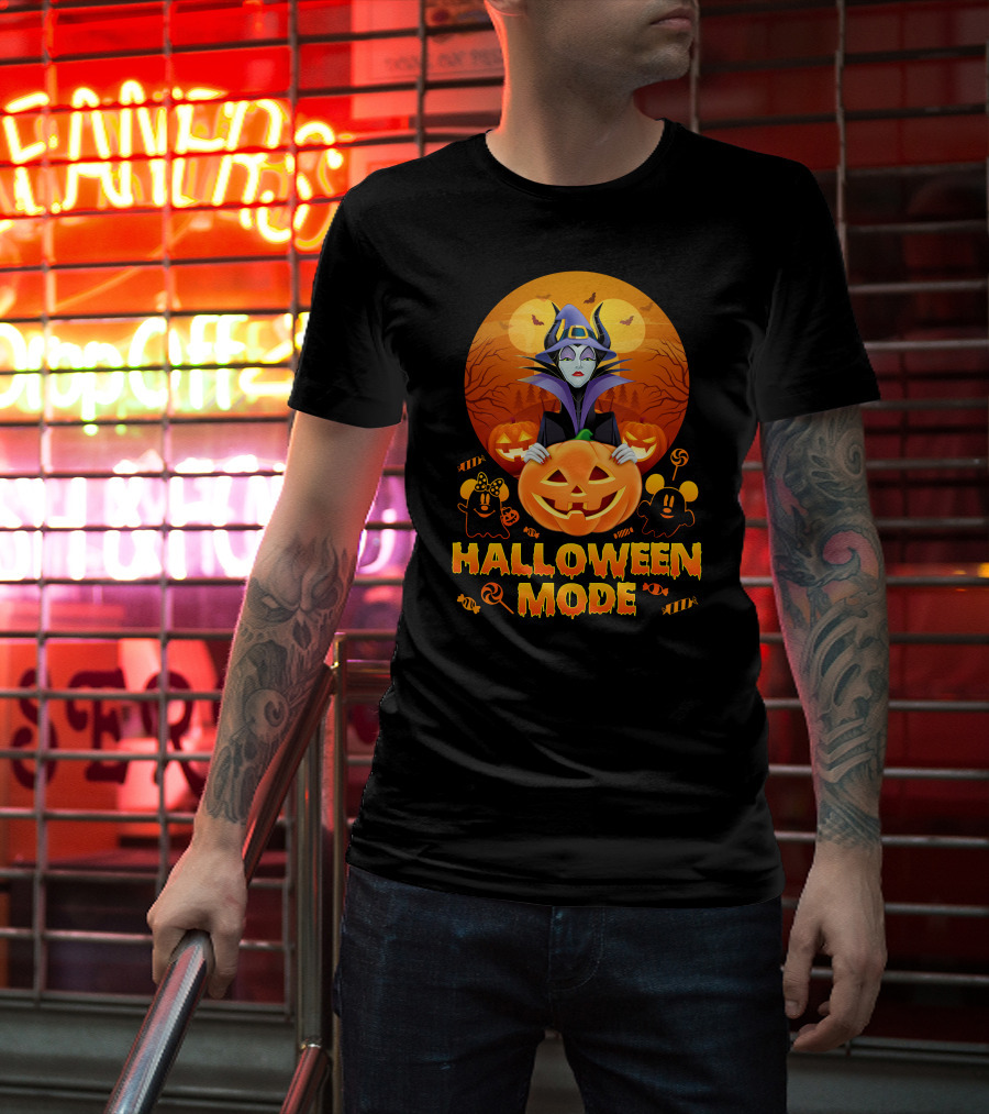 Maleficent Halloween Mode Pumpkin Patch Ghosts Bat Candy T-Shirt