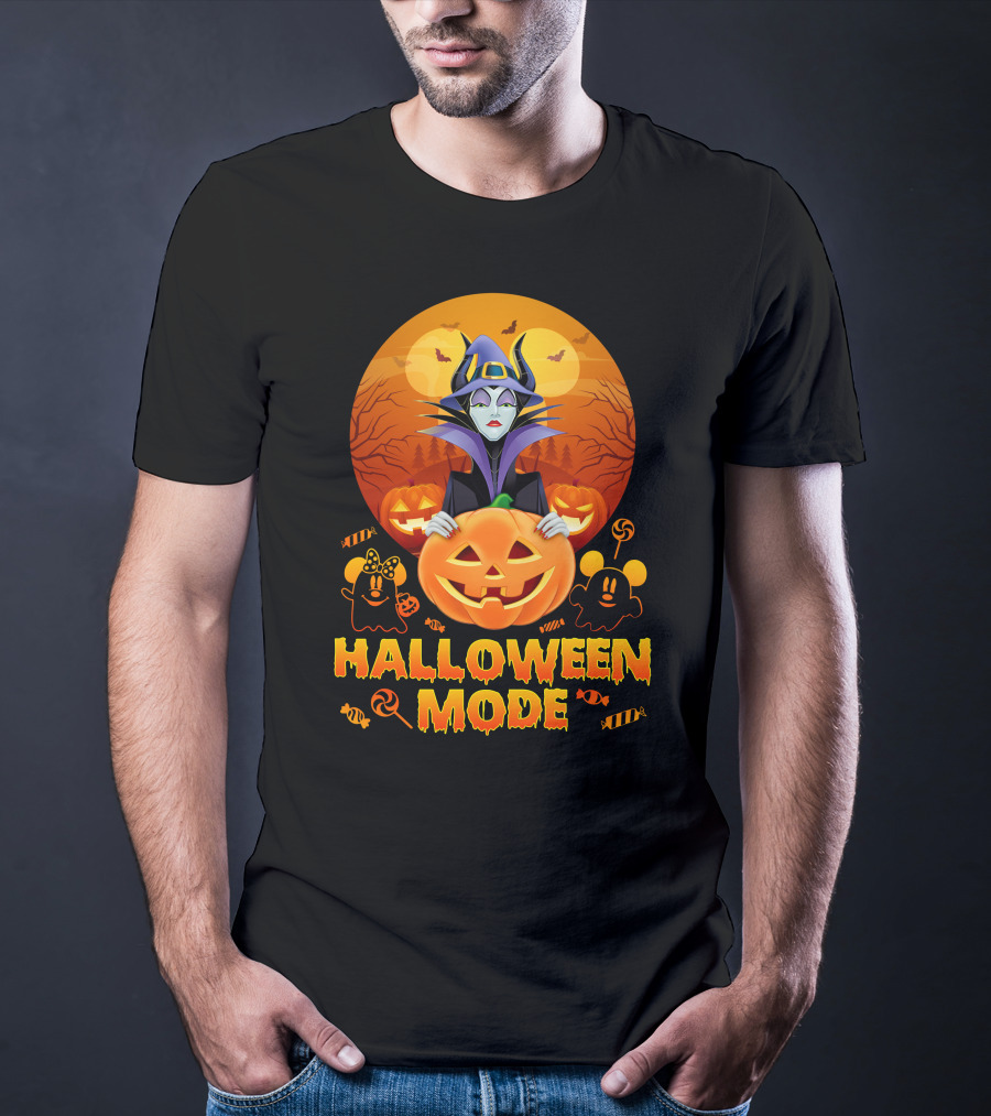 Maleficent Halloween Mode Pumpkin Patch Ghosts Bat Candy T-Shirt