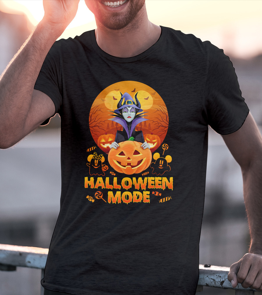 Maleficent Halloween Mode Pumpkin Patch Ghosts Bat Candy T-Shirt