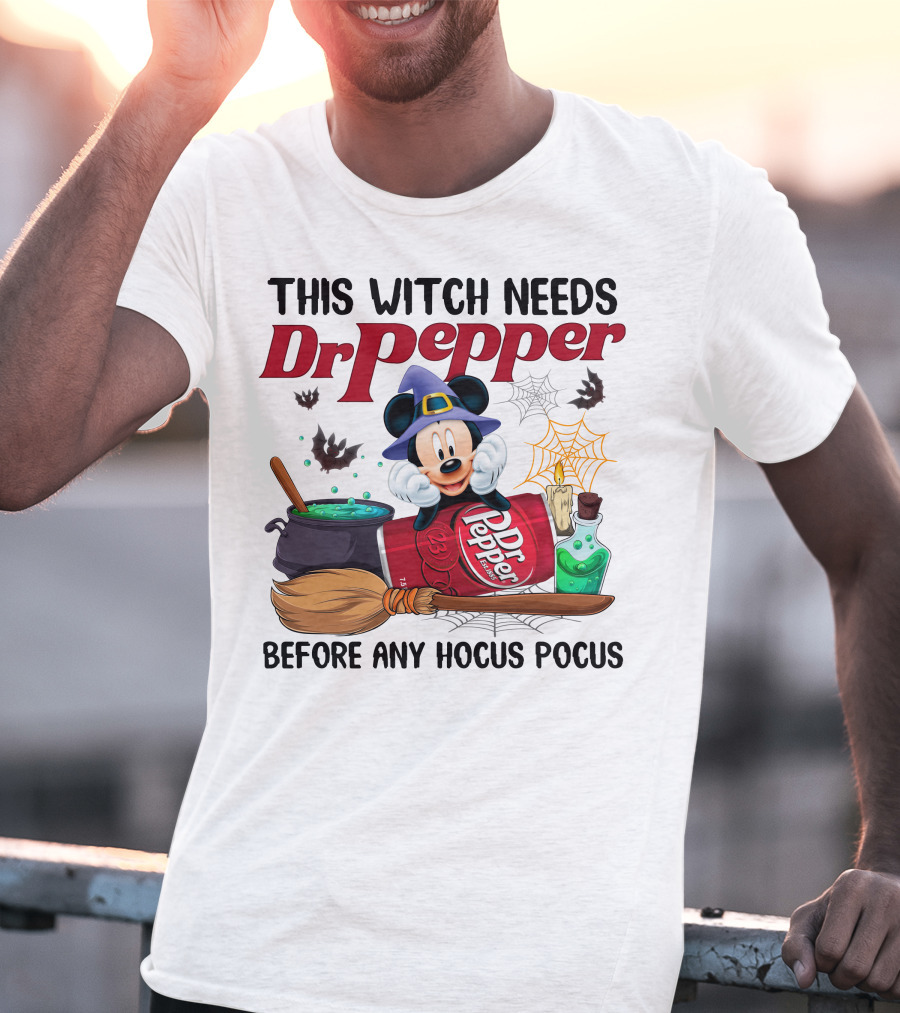 This Witch Needs Dr Pepper Mickey Mouse Hocus Pocus Magic T-Shirt