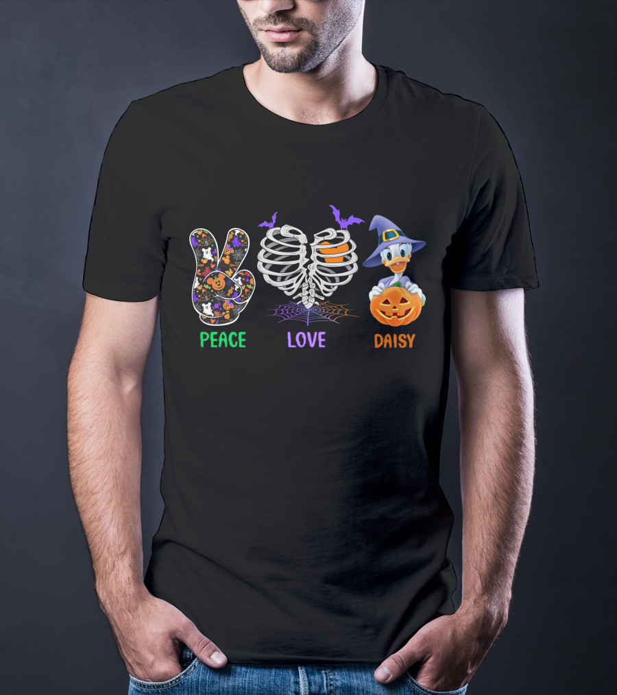 Peace Love Daisy Halloween Icons T-Shirt