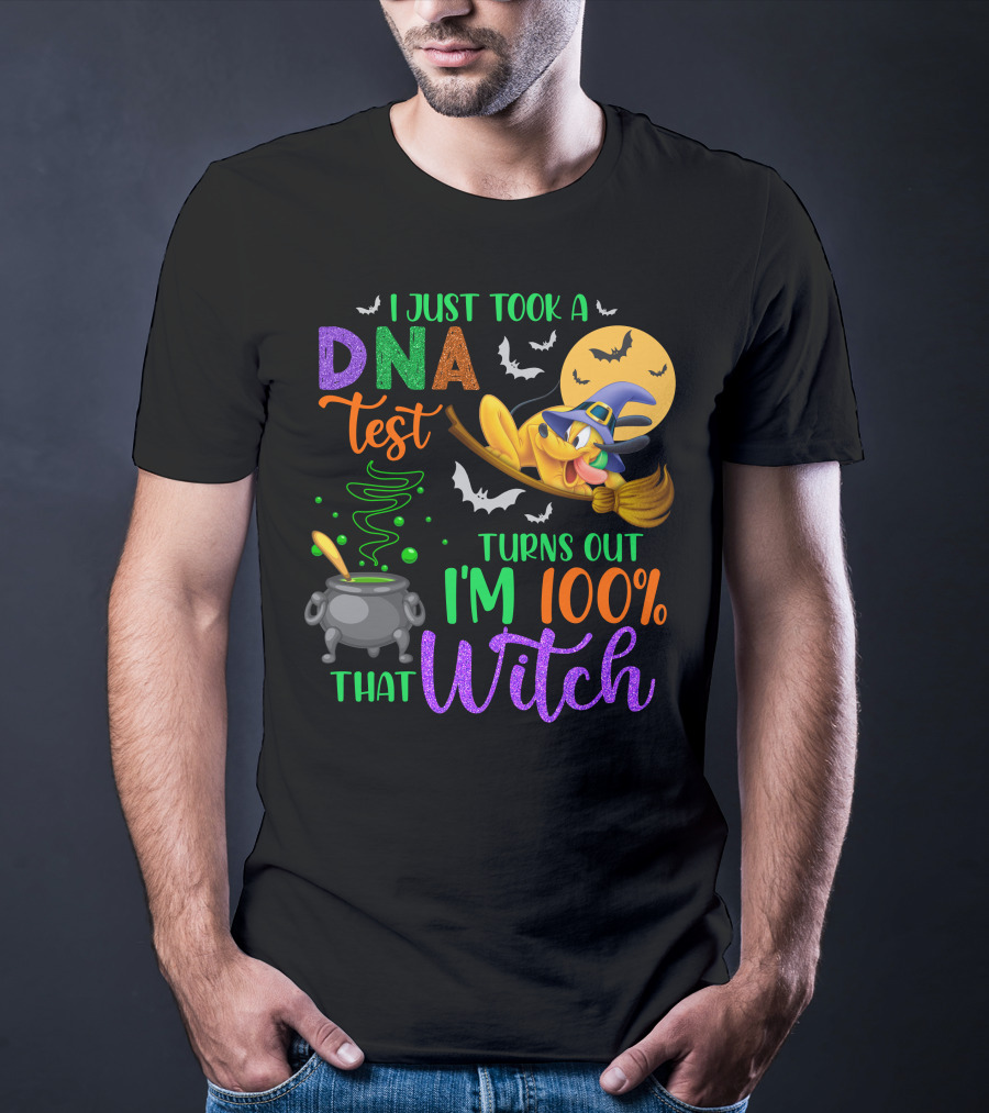 I Just Took A Dna Test Turns Out I'm 100% That Witch Halloween Bats Cauldron Pluto-D T-Shirt