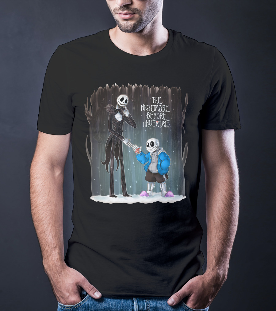The Nightmare Before Undertale Skeleton Characters Collaboration T-Shirt