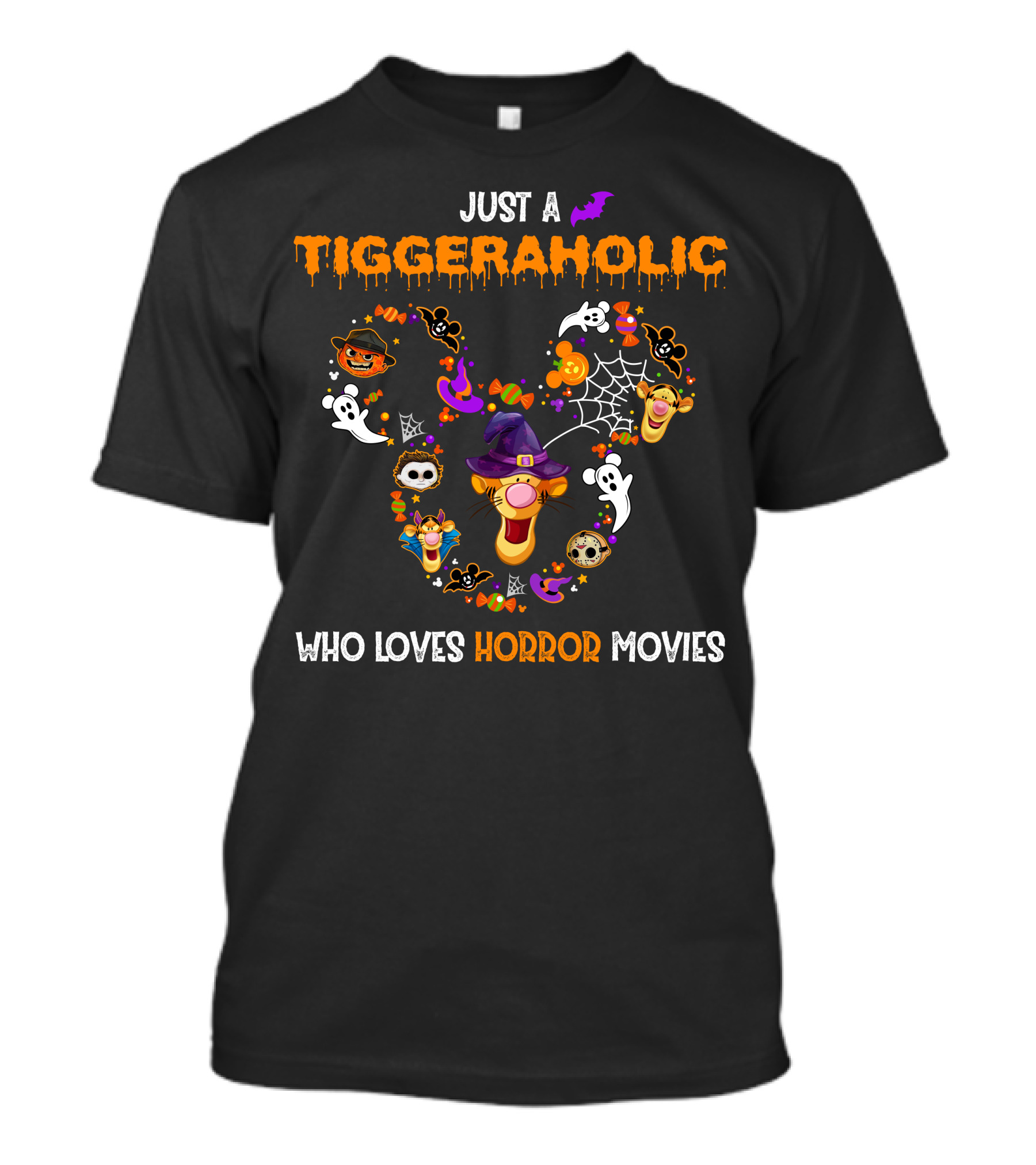 Just A Tiggeraholic Who Loves Horror Movies T-Shirt