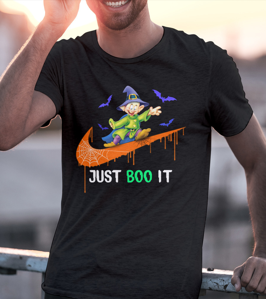 Just Boo It Dopey Halloween Bats Nike Swoosh T-Shirt