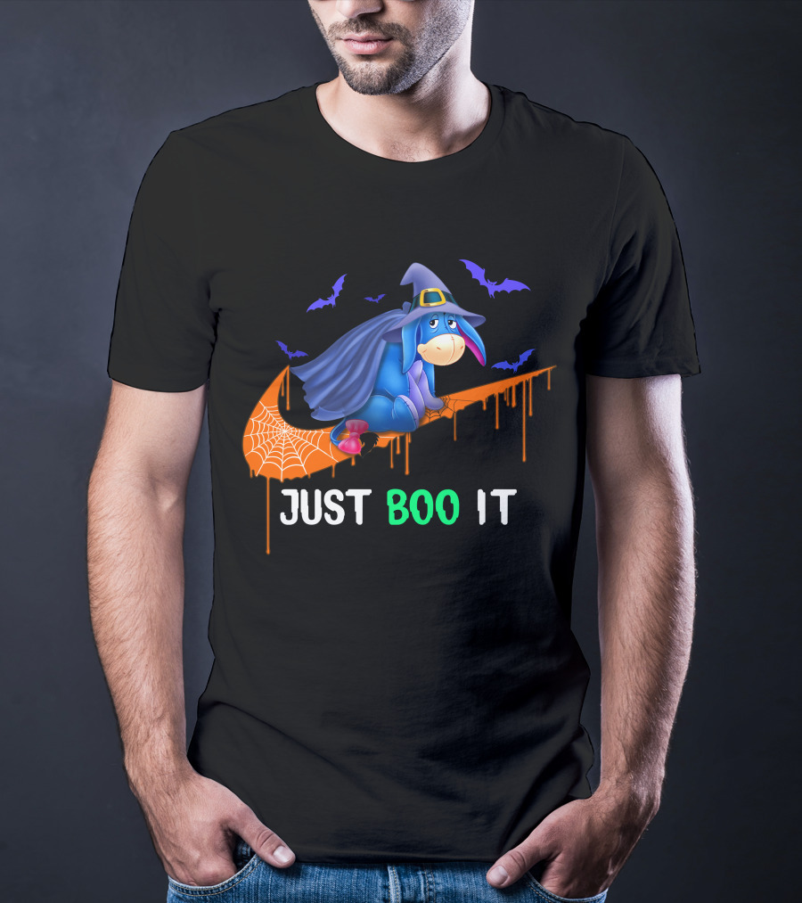 Just Boo It Eeyore Nike Witch Halloween Bats Cobweb T-Shirt