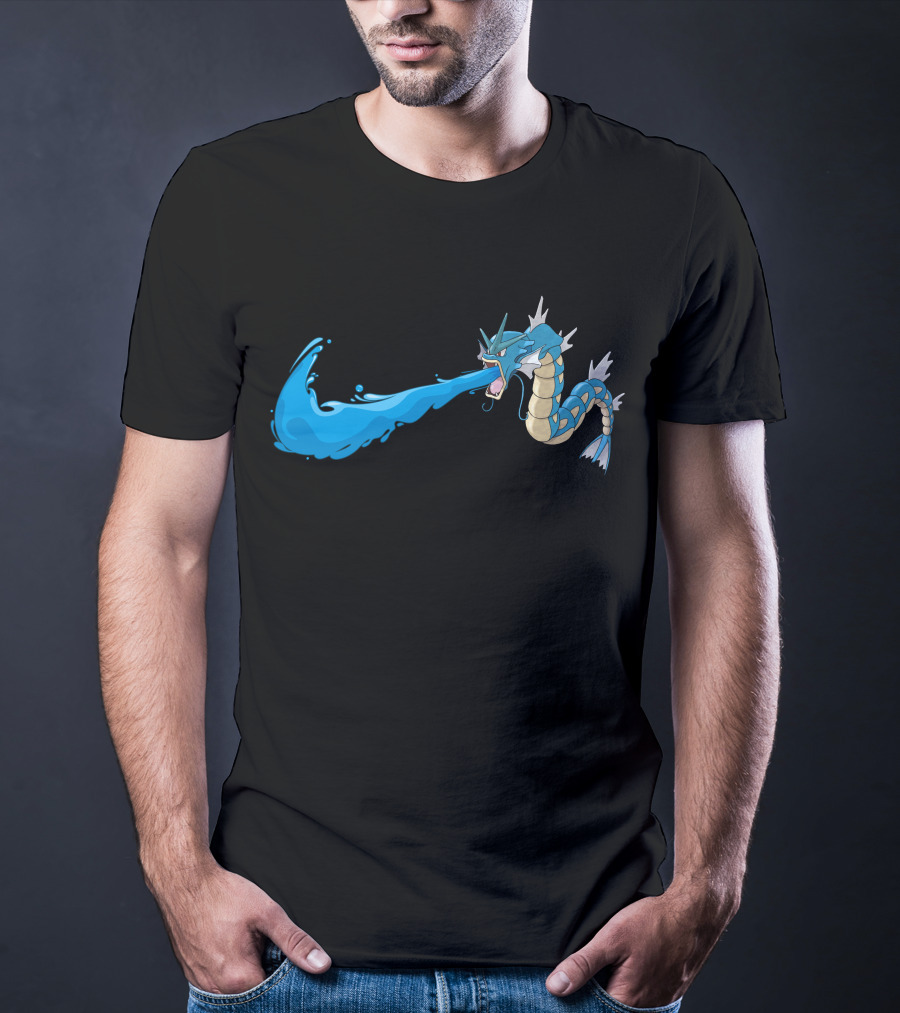 Gyarados Water Blast Attack Blue And Yellow T-Shirt