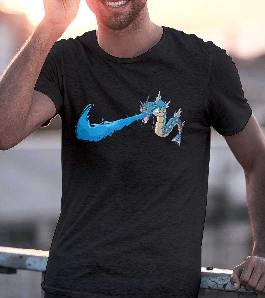 Gyarados Water Blast Attack Blue And Yellow T-Shirt