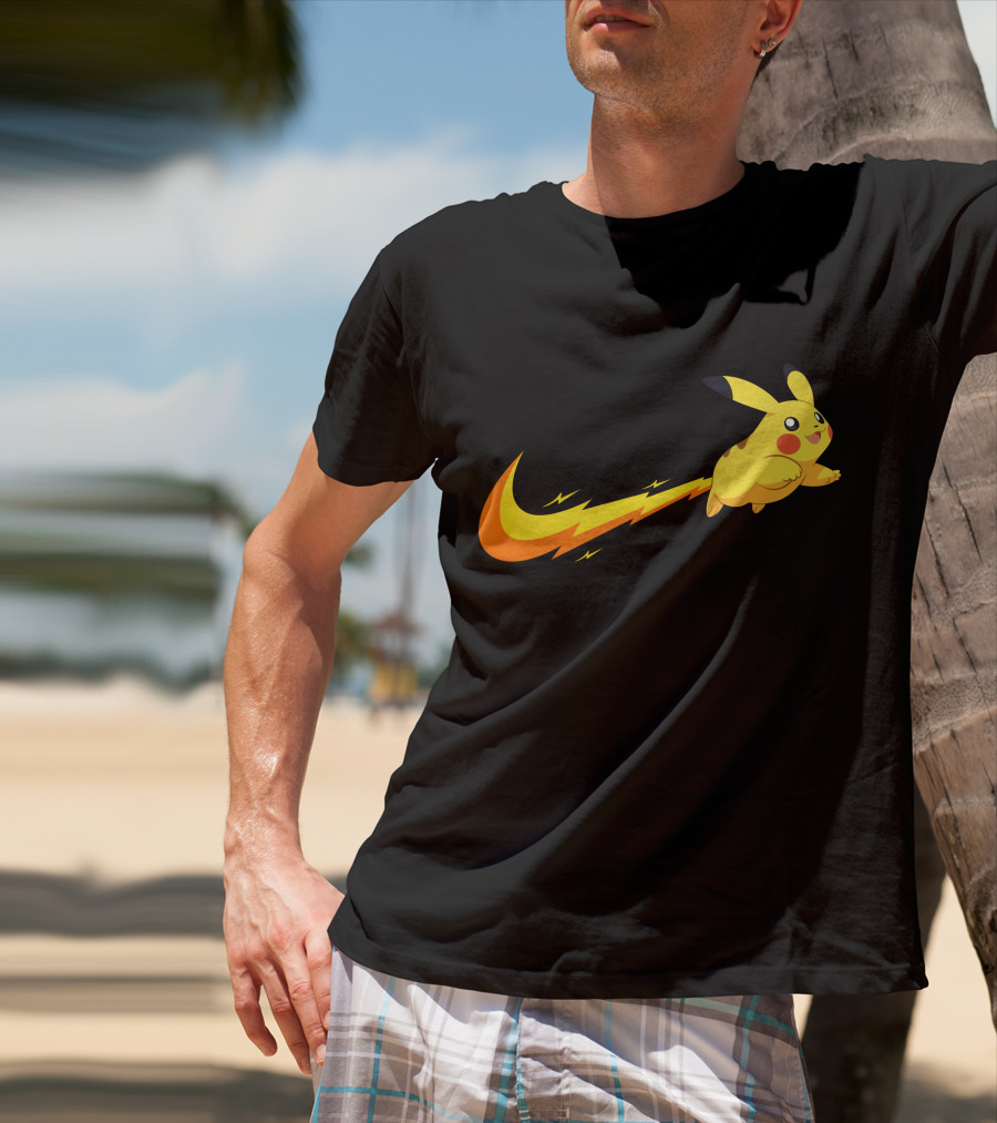 Pikachu Lightning Bolt Power Jump T-Shirt