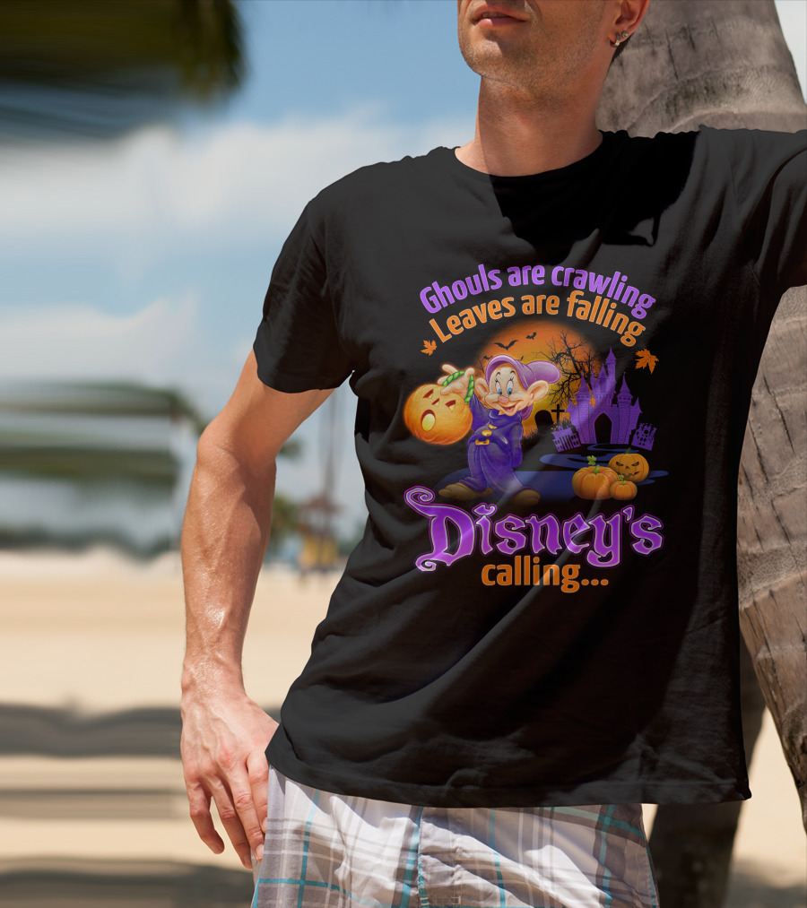 Ghouls Are Crawling Leaves Are Falling Disney's Calling Dopey Halloween T-Shirt