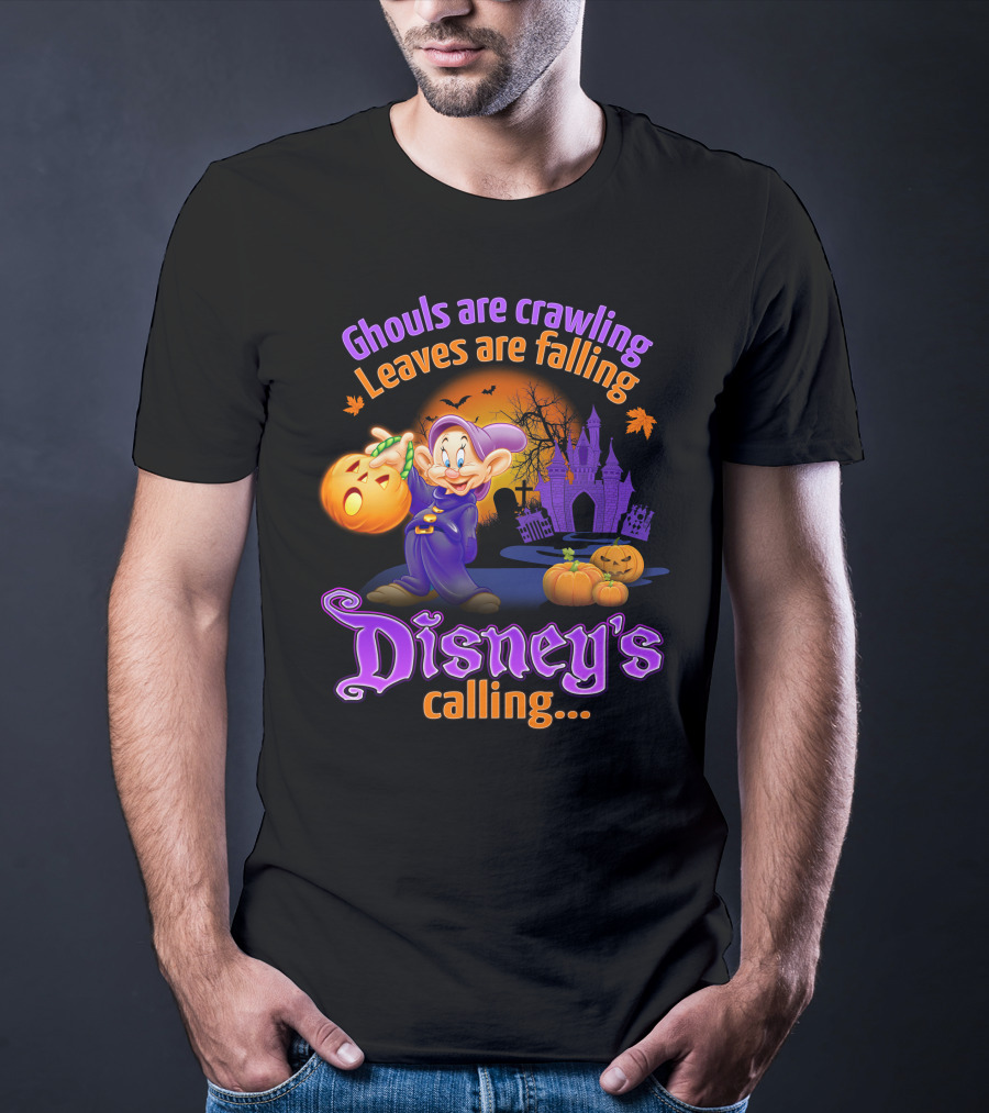 Ghouls Are Crawling Leaves Are Falling Disney's Calling Dopey Halloween T-Shirt